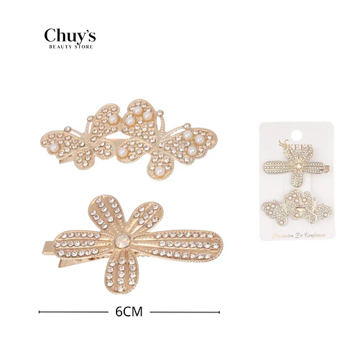 Trabas doradas con brillo - Chuys Beautys | Chuy's Beautys