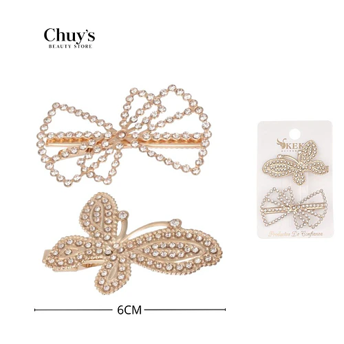 Trabas doradas con brillo - Chuys Beautys | Chuy's Beautys