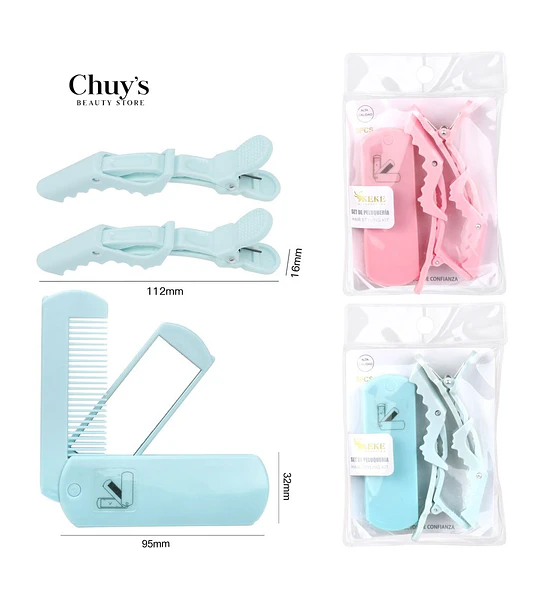 Set Gancheta y Peine Pegable 3Pcs