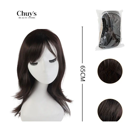 Peluca Castaño 65cm - Chuys Beautys | Chuy's Beautys