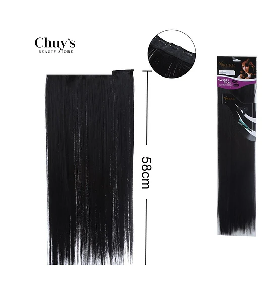 Extensiones de cabello lacio 58 cm