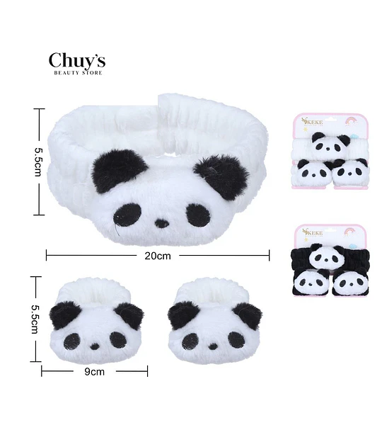 Munequeras panda suaves