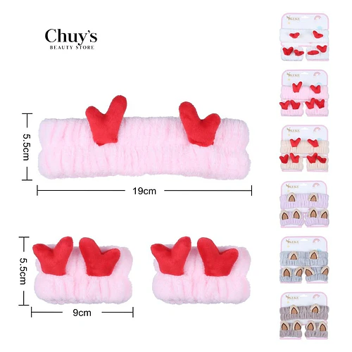 Cintillo Corazones de Terciopelo - Chuys Beautys | Chuy's Beautys