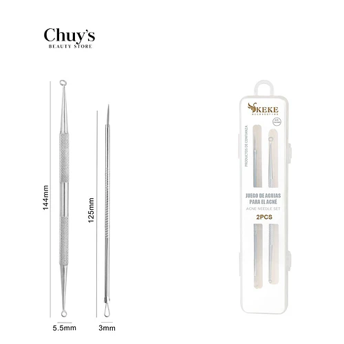 Set Palillos Limpieza Facial Acero Inoxidable 2PCS - Chuys Beautys | Chuy's Beautys