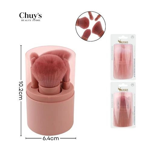 Set de brochas para maquillaje con envase - Chuys Beautys | Chuy's Beautys