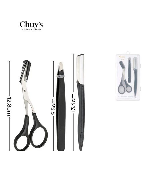 Set de Cejas Acero Inoxidable 3Pcs
