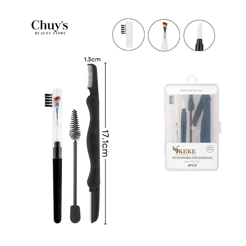 Set de Brochas y Cepillos 4Pcs - Chuys Beautys | Chuy's Beautys