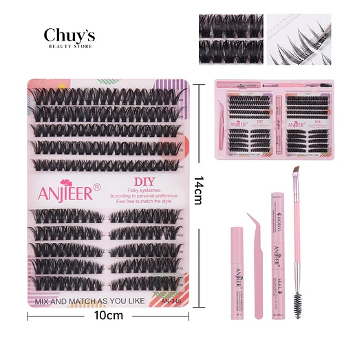Set de Pestañas Postizas por Punto con Pegamento, Cepillo y Pinzas - Chuys Beautys | Chuy's Beautys