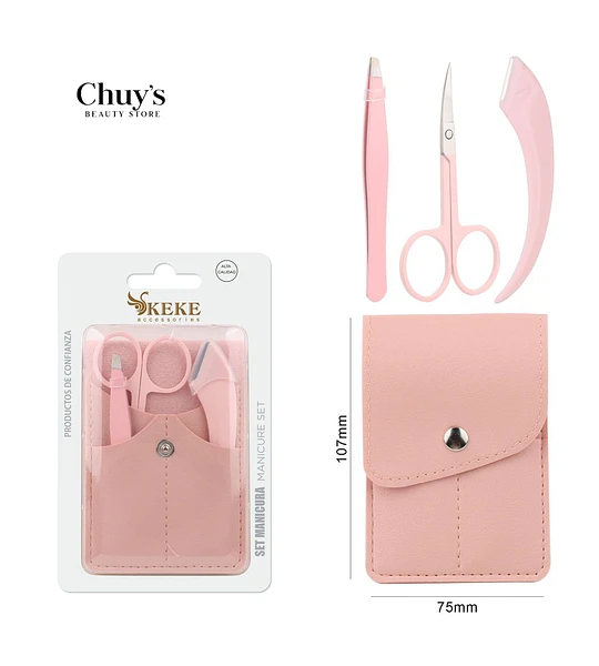 Set para cejas acero inoxidable 5 piezas