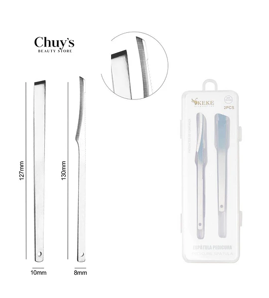 Espátulas Pedicura Acero Inoxidable 2PCS