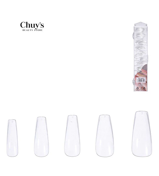 Unas postizas coffin transparentes 120pcs