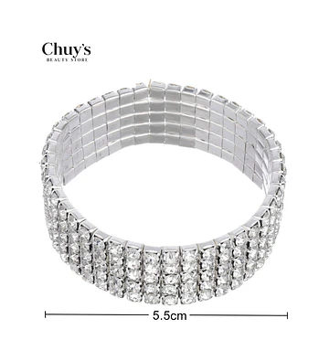 Pulseras Plateadas con Brillos - Chuys Beautys | Chuy's Beautys Store