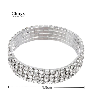 Pulseras Plateadas con Brillos - Chuys Beautys | Chuy's Beautys Store