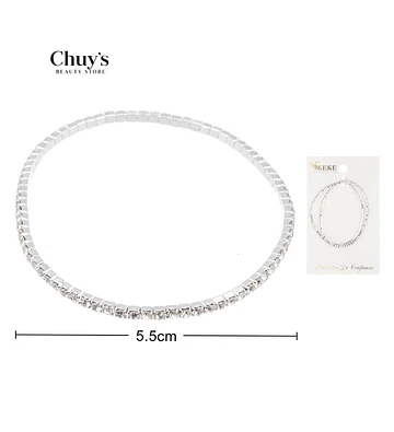 Pulseras plateadas con brillos - Chuys Beautys | Chuy's Beautys Store