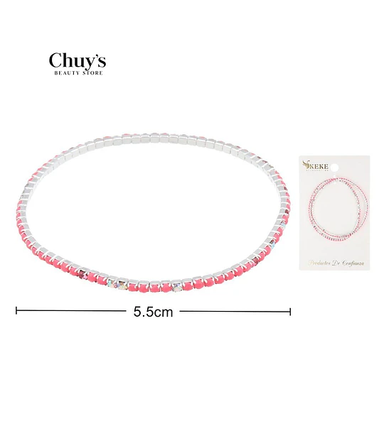 Pulsera Rosada con Brillos