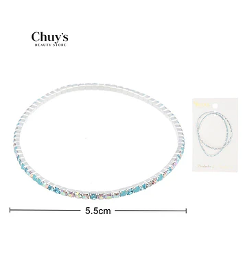 Pulsera Celeste con Brillos - Chuys Beautys | Chuy's Beautys Store