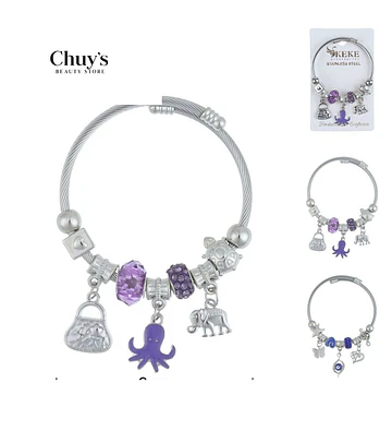 Pulsera Acero Inoxidable con Charm - Chuys Beautys | Chuy's Beautys Store