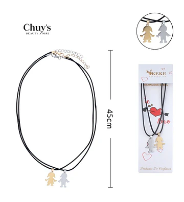 Collar parejas acero inoxidable y cordón - Chuys Beautys | Chuy's Beautys Store