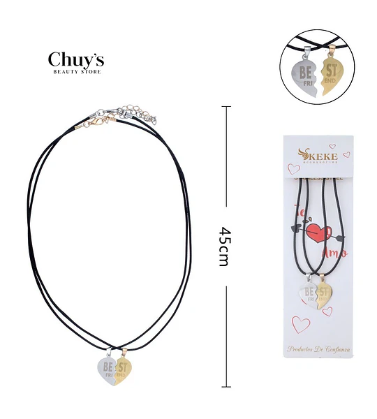 Collar Parejas Acero Inoxidable y Cordon
