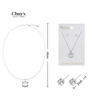 Collar con Pendientes Aleación Acero Inoxidable y Circonita - Chuys Beautys | Chuy's Beautys Store