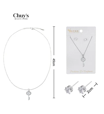 Collar con Pendientes Aleación Acero Inoxidable y Circonita - Chuys Beautys | Chuy's Beautys Store