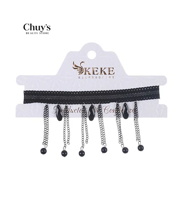 Choker con Cadenas y Perlas Negras - Chuys Beautys | Chuy's Beautys Store