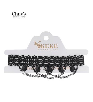 Choker de encaje negro con detalles - Chuys Beautys | Chuy's Beautys Store
