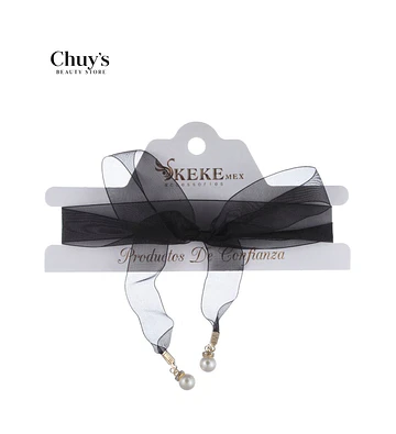 Choker con Lazo de Tul y Perlas - Chuys Beautys | Chuy's Beautys Store
