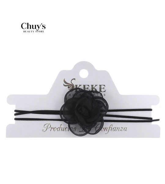 Choker con Flor Negra