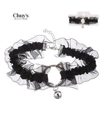 Choker de Tul Negro con Campanita - Chuys Beautys | Chuy's Beautys Store