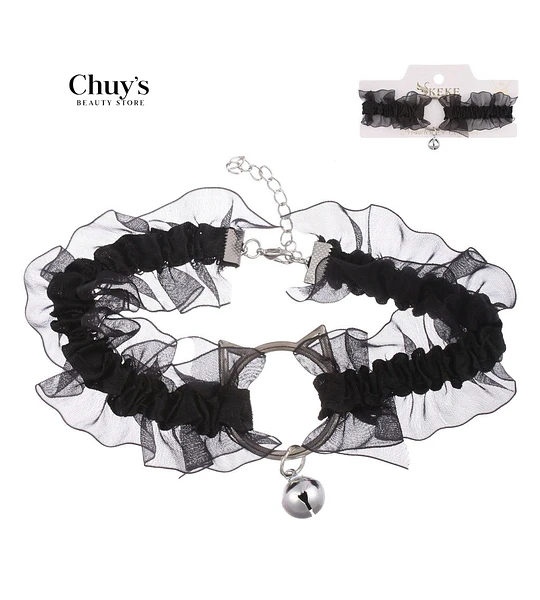 Choker de Tul Negro con Campanita