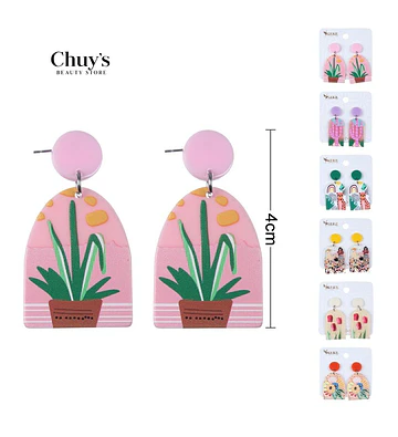 Pendientes Acrilicos Coloridos - Chuys Beautys | Chuy's Beautys Store