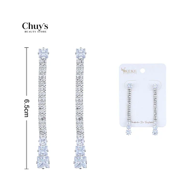 Zarcillos Largos con Brillos - Chuys Beautys | Chuy's Beautys Store