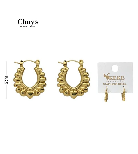 Pendientes acero inoxidable 2-3cm