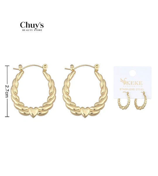 Pendientes acero inoxidable 2-3cm