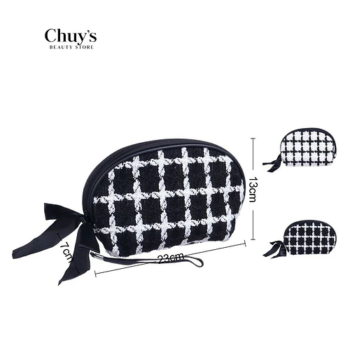 Neceser de Tela Estilo Cuadros - Chuys Beautys | Chuy's Beautys