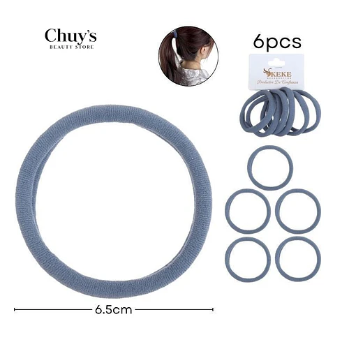 Colet Algodón Color Gris 6Pcs 6,5Cm - Chuys Beautys | Chuy's Beautys