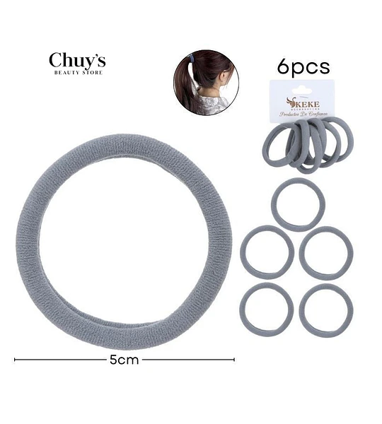 Colet Algodón Color Gris 6Pcs 5,5cm