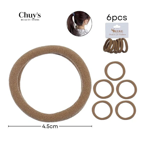 Colet Algodón Color Café 6 Pcs 4,5cm - Chuys Beautys | Chuy's Beautys