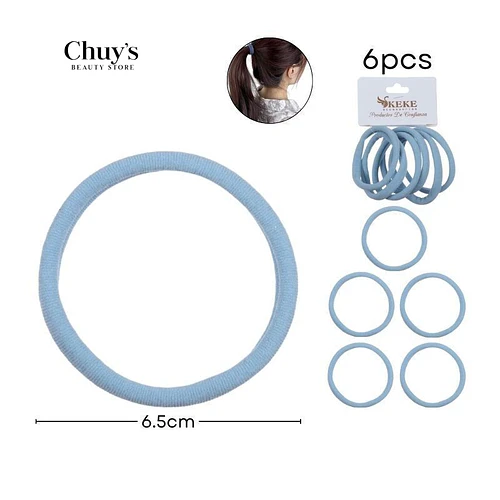 Colet Algodón Color Azul Cielo 6Pcs 6,5cm - Chuys Beautys | Chuy's Beautys