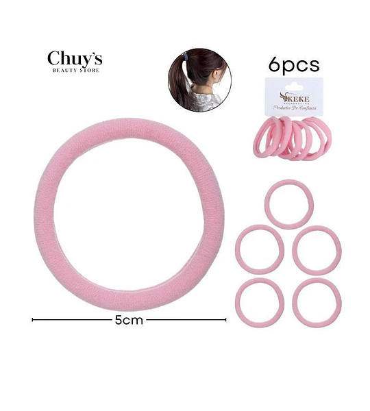 Colet Algodón Color Rosa 6 Pcs