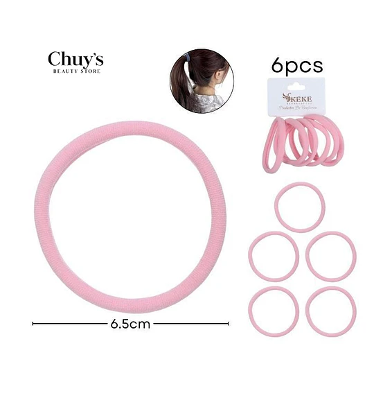 Colet Algodón Color Rosa 6Pcs 6,5Cm