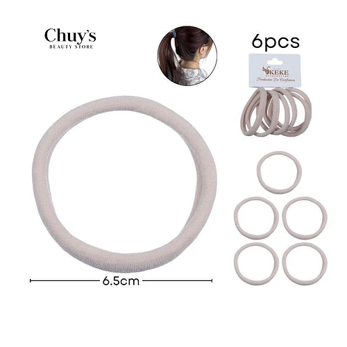 Colet Algodón Color Caqui 6Pcs 6,5Cm - Chuys Beautys | Chuy's Beautys