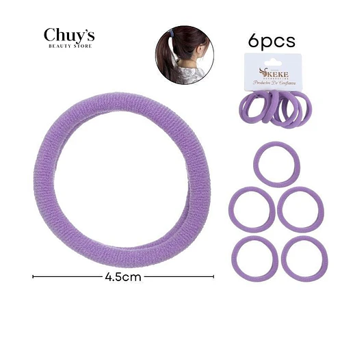 Colet Algodón Color Morado 6 Pcs 4,5cm - Chuys Beautys | Chuy's Beautys