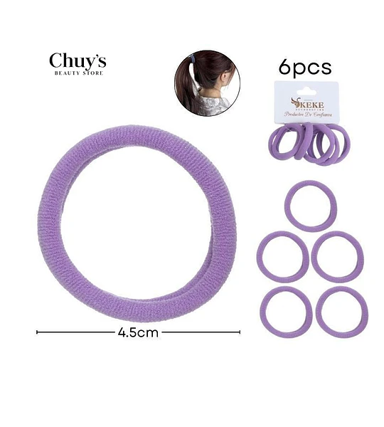 Colet Algodón Color Morado 6 Pcs 4,5cm
