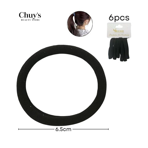 Colet Algodón Color Negro 6Pcs 6,5cm - Chuys Beautys | Chuy's Beautys