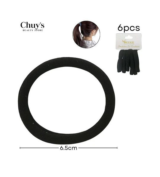 Colet Algodón Color Negro 6Pcs 6,5cm