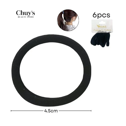 Colet Algodón Negro 6 Pcs 4,5 cm - Chuys Beautys | Chuy's Beautys