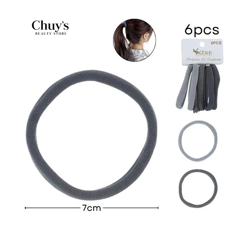 Colet Algodón Color Gris 6 Pcs 8,5cm - Chuys Beautys | Chuy's Beautys