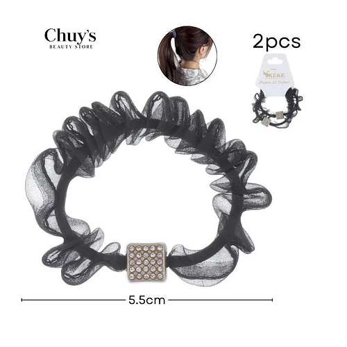 Colet Algodón Color Negro 2Pcs 5,5cm - Chuys Beautys | Chuy's Beautys